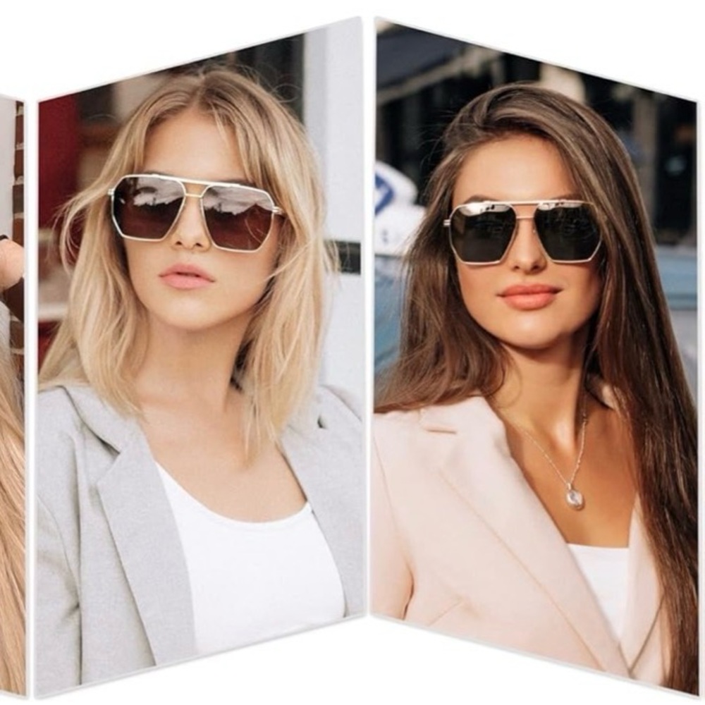 Gold Sunglasses with Pink Lenses - Picture 5 of 5